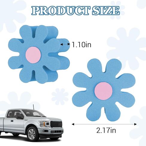 Daisy Car Antenna Topper, Cute Daisy Flower EVA Antenna Ball for Vehicles, Funny Automotive Roof Toppers Decoration, Lovely Aerial Ball Mirror Dangler Car Accessories for Women Men (White) in Saudi Arabia