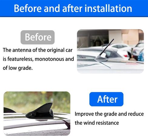 Car Shark Fin Universal Antenna, Shark Fin Antenna, Shark Fin Antenna Cover, Waterproof and Rust-Proof, Durable, Suitable for Most Cars, Trucks, SUVs, Etc (Black) in Saudi Arabia
