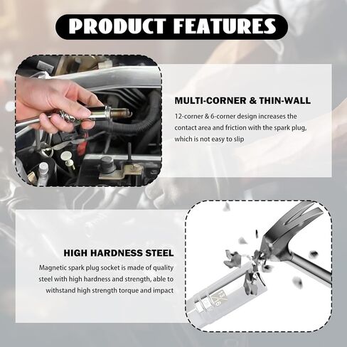5PCS Magnetic Spark Plug Socket Set,Professional 14mm,16mm,9/16",13/16" 5/8" Spark Plug Socket with 3/8 Drive,Multi-Size Sparks Plugs Removal Tool for Most Car Models in Saudi Arabia