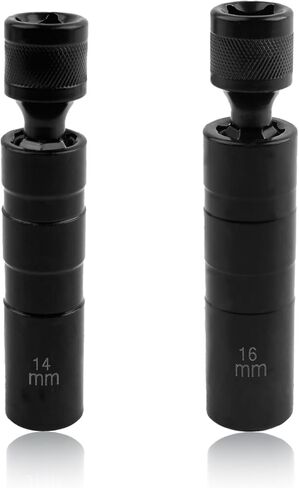 14mm&16mm Spark Plug Socket Set,360-Degree Rotation Sparks Plugs Removal Tool with 12 Point Thin Wall for Sparks Plugs Removal & Installation,3/8" Drive Magnetic Spark Plug Socket in Saudi Arabia