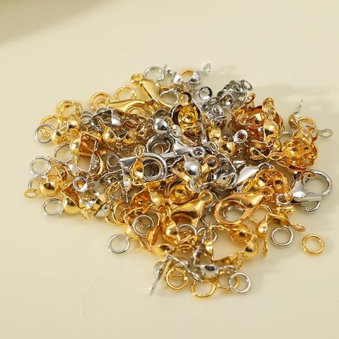 570PS/BOX DIY Jewelry Lobster Clasp Buckle Single Circle Tool Set Jewelry Making Kit for Handmade Bracelet Necklace Findings (Gold and Sliver) in Saudi Arabia