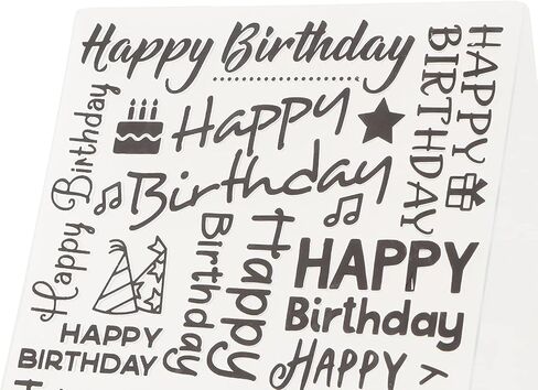 Transparent Stamp, Happy Birthday Embossing Folder, Background Stamps Decorative Accessories Stamps Folder for Card Making, Embossing folders in Saudi Arabia