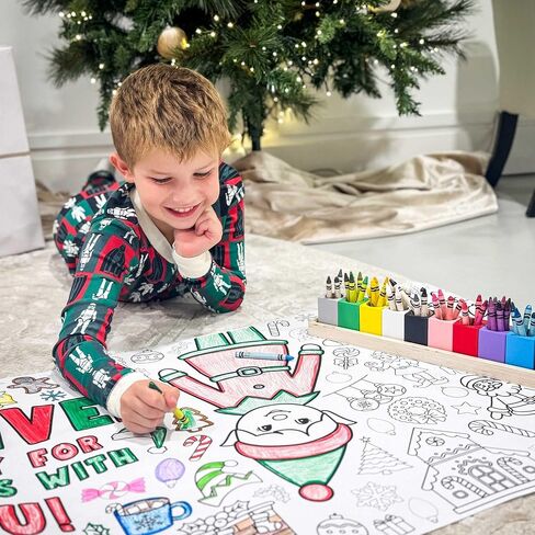 Magical Elf Arrival Day Giant Coloring Banner | Christmas Elf Day | Welcome Back | I'm Back | Jumbo Paper Banner | Kids Activities Toys Crafts Decoration | Shelf Accessory We've Arrived in Saudi Arabia