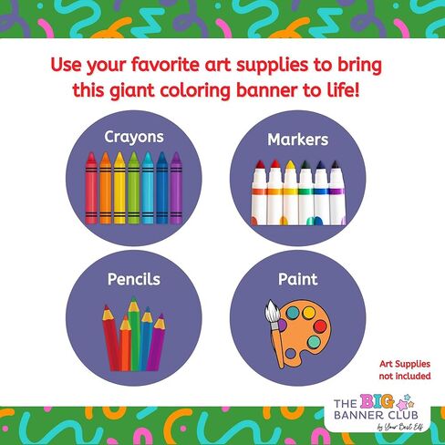 Magical Elf Arrival Day Giant Coloring Banner | Christmas Elf Day | Welcome Back | I'm Back | Jumbo Paper Banner | Kids Activities Toys Crafts Decoration | Shelf Accessory We've Arrived in Saudi Arabia