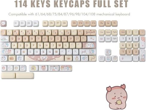 Sunzit PBT Key caps - MOA Keycaps, Cute Keycap, Chiikawa Momonga Keycap Set in Saudi Arabia