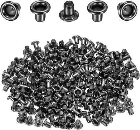 HARFINGTON 200Pcs Grommets Eyelets 2mm 1/9 Inch Brass Eyelets Kit for Fabric Curtain Tarps Leather Belt Shoes Bag DIY, Brown in Saudi Arabia