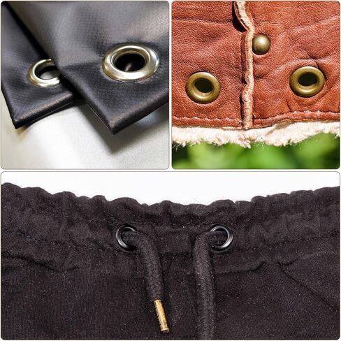 HARFINGTON 200Pcs Grommets Eyelets 2mm 1/9 Inch Brass Eyelets Kit for Fabric Curtain Tarps Leather Belt Shoes Bag DIY, Brown in Kuwait
