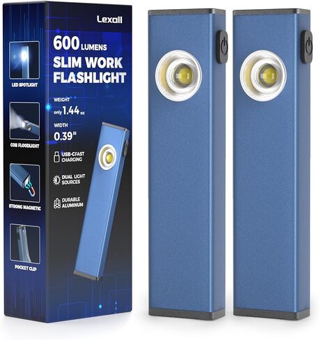 lexall 2 Pack 600 Lumen Rechargeable EDC Flashlight in Saudi Arabia
