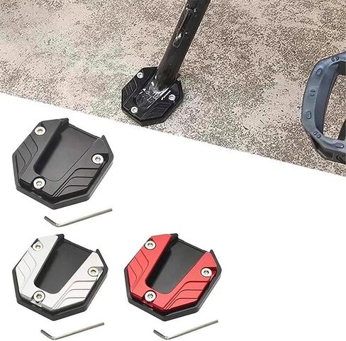 Motorcycle Kickstand Plate for Honda CTX 1300 2014-2019, Aluminum Alloy Kickstand Pad Support Accessory with Hex Wrench, Side Stand Extension, Anti-Skid Enlarged Base,C Red in Saudi Arabia