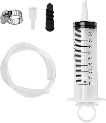 5PCS Motorcycle Brake Bleeder Kit,Disc Brake Fluid Bleeder Kit Includes Hose,100ml Syringe,Clamp,Screws,Profesional Reverse Brakes Bleeders Kits for Motorcycle,Quads,Scooters in Saudi Arabia