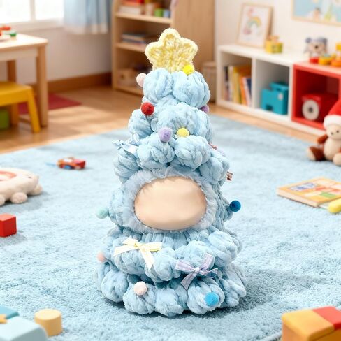 ملابس عيد الميلاد لدمية LABUBU مقاس 17 سم (بدون دمية)، ملابس شجرة عيد الميلاد قطعة واحدة مصنوعة يدويًا - كرات وأقواس، ملحقات عيد الميلاد لـ LABUBU، ملفوفة بشكل مثالي (أخضر) in Kuwait