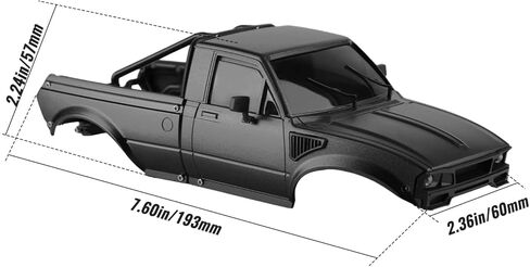 Hard Pickup Truck Body Shell with Bed Rack, Compatible with 1/24 Scale RC Crawler Axial SCX24 C10 Bronco Wrangler 4Runner Upgrade Parts (Black) in Saudi Arabia