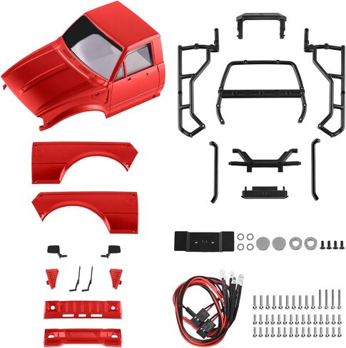 Hard Pickup Truck Body Shell with Bed Rack, Compatible with 1/24 Scale RC Crawler Axial SCX24 C10 Bronco Wrangler 4Runner Upgrade Parts (Black) in Saudi Arabia