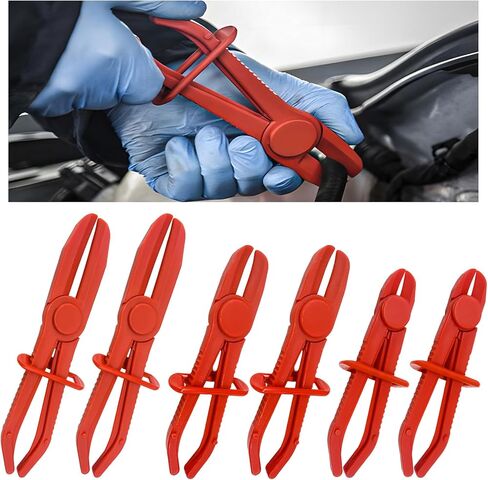 6 قطع من كماشة خرطوم المشبك، 3 أدوات مشبك خرطوم بلاستيكي مقاس 3 مع مشبك قفل آمن، خط مقاوم للحرارة كماشة لخراطيم تبريد مشعاع الغاز، ملحقات السيارة (أزرق) in Kuwait