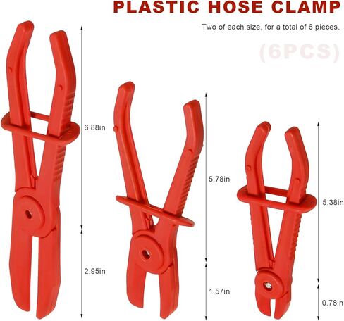 6 قطع من كماشة خرطوم المشبك، 3 أدوات مشبك خرطوم بلاستيكي مقاس 3 مع مشبك قفل آمن، خط مقاوم للحرارة كماشة لخراطيم تبريد مشعاع الغاز، ملحقات السيارة (أزرق) in Kuwait