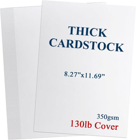 Heavyweight 130 lb White Cardstock Thick Paper - 50 Sheets - A4-350gsm - Heavy Cover Cardstock for Business Card, Card Making, Invitations, Arts and Crafts in Saudi Arabia