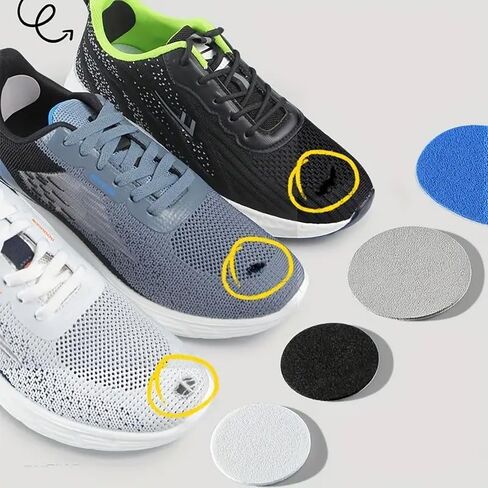 6-Pack Self-Adhesive Athletic Shoe Repair Patches, Mesh Fabric Patch Kit for Sneaker Face & Lining Repair, Anti-Scratch Fix for Tear & Wear, Black in Saudi Arabia