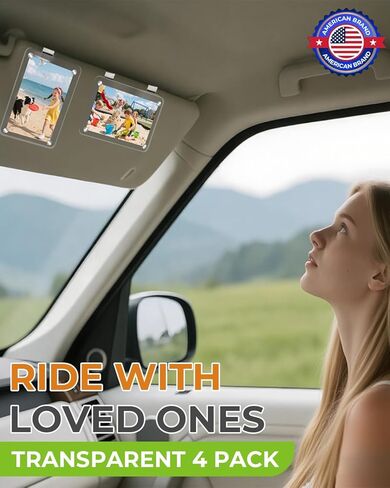 4Pack Car Picture Holder, Car Visor Photo Clip Holder, Magnetic 2.4"x3.5" Suncar Visor Picture Clip, Horizontal & Vertical Photo Display, Personalized Car Accessory for Family & Personal Photos in Saudi Arabia