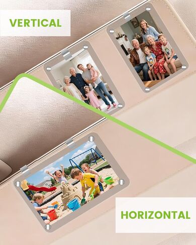 4Pack Car Picture Holder, Car Visor Photo Clip Holder, Magnetic 2.4"x3.5" Suncar Visor Picture Clip, Horizontal & Vertical Photo Display, Personalized Car Accessory for Family & Personal Photos in Saudi Arabia