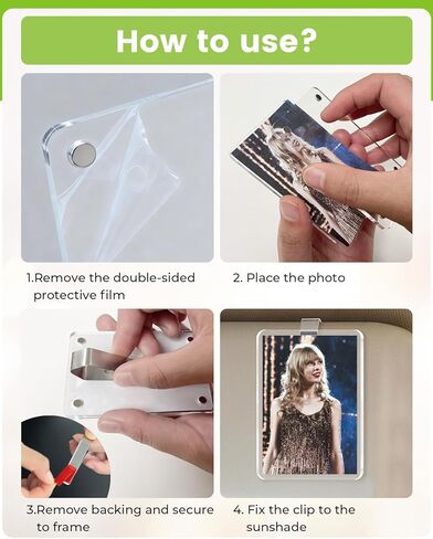 4Pack Car Picture Holder, Car Visor Photo Clip Holder, Magnetic 2.4"x3.5" Suncar Visor Picture Clip, Horizontal & Vertical Photo Display, Personalized Car Accessory for Family & Personal Photos in Saudi Arabia