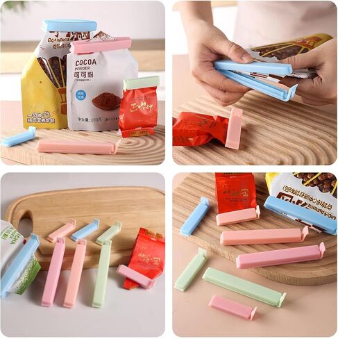 16Pcs Plastic Chip Clips for Food Packages, Curved Design Sealing Bag Clips for Food, Kitchen and Home,(4 Colors, 2.28") in Saudi Arabia
