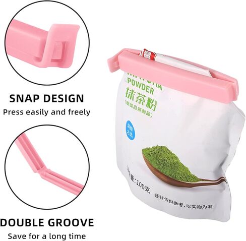 16Pcs Plastic Chip Clips for Food Packages, Curved Design Sealing Bag Clips for Food, Kitchen and Home,(4 Colors, 2.28") in Saudi Arabia