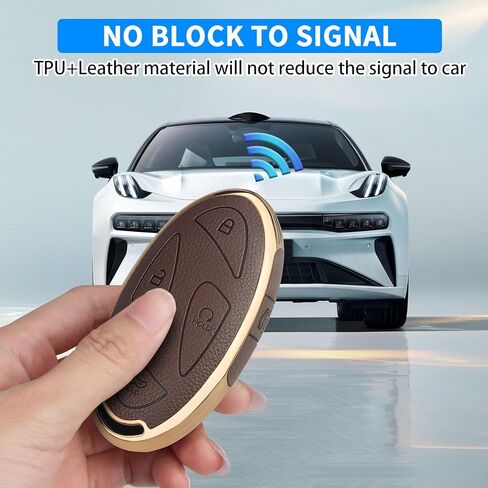 QBUC for Hyundai Key Fob Cover with Key Chain, Upper Leather + Soft TPU Car Key Case for Hyundai Ioniq 6 Grandeur GN7 KONA Elanrtra Santa Fe Tucson (2023-2025) Sonata (Brown, 5 Buttons) in Saudi Arabia