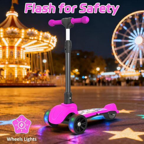 سكوتر كهربائي VOLPAM C001 للأطفال، محرك 80 وات، أقصى سرعة آمنة 5 ميلا في الساعة، 3 ارتفاع قابل للتعديل، عجلة مضاءة 3.5 بوصة، سكوتر قابل للطي للأولاد والبنات، أقصى حمولة 110 رطل in Kuwait