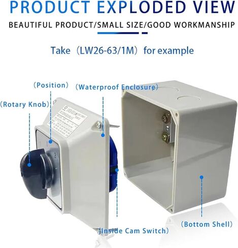 YMW26-125A LW26GS-125/3/M قفل مع صندوق مقاوم للماء IP65 ثلاثة أسلاك اتجاهين مزدوج محرك إمداد الطاقة مفتاح كاميرا دوارة in Saudi Arabia