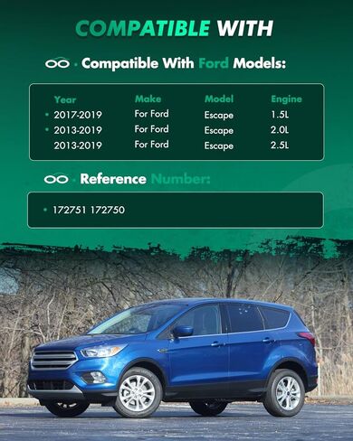 مجموعة ممتص الصدمات الأمامية SCITOO مناسبة لـ 2013-2019 لسيارة Ford for Escape، مجموعة كاملة للصدمات والدعامات مناسبة لـ 172751 172750 قطعتان in Kuwait