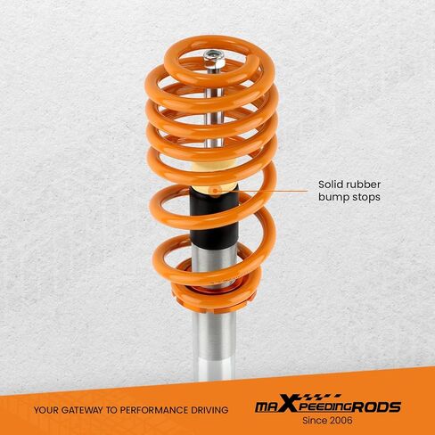 maxpeedingrods Coilovers for Audi A4 Convertible 2000-2009، لـ Audi A4 Avant B6 B7 2000-2008، دعامات طقم تعليق Coilovers قابلة للتعديل، ممتص صدمات تخميد مُسبق، طقم خفض ذهبي in Kuwait