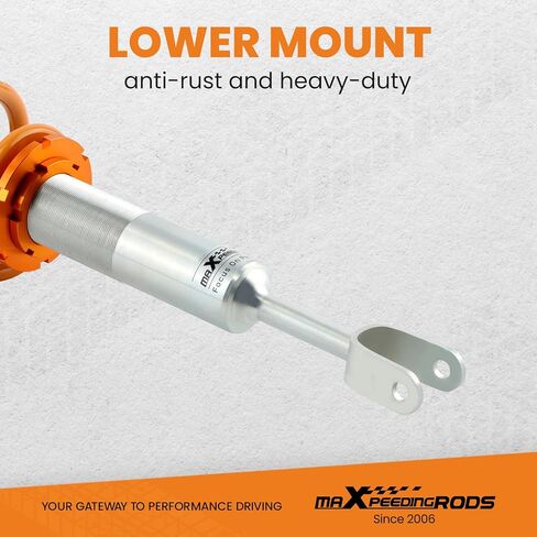 maxpeedingrods Coilovers for Audi A4 Convertible 2000-2009، لـ Audi A4 Avant B6 B7 2000-2008، دعامات طقم تعليق Coilovers قابلة للتعديل، ممتص صدمات تخميد مُسبق، طقم خفض ذهبي in Kuwait