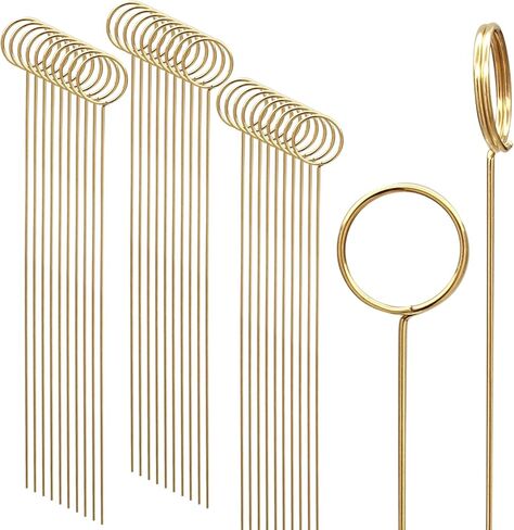 Luomorgo 40 Pcs Gold Floral Place Card Holders - Metal Photo & Table Number Clips, Reusable Wire Floral Picks for Wedding, Party Decor (Heart) in Kuwait