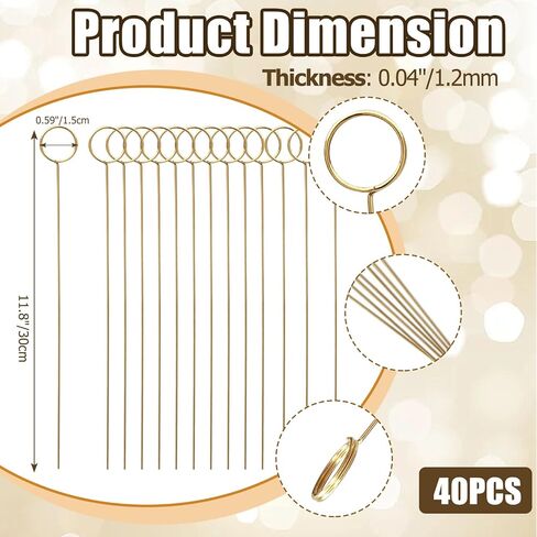 Luomorgo 40 Pcs Gold Floral Place Card Holders - Metal Photo & Table Number Clips, Reusable Wire Floral Picks for Wedding, Party Decor (Heart) in Kuwait