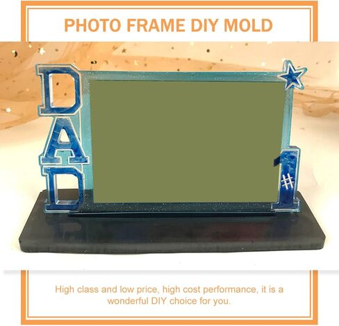 Angoily DIY Photo Frame Mold for Father's Day Art Craft Mold Set Non-Stick Handmade Frame Silicone Dec in Saudi Arabia