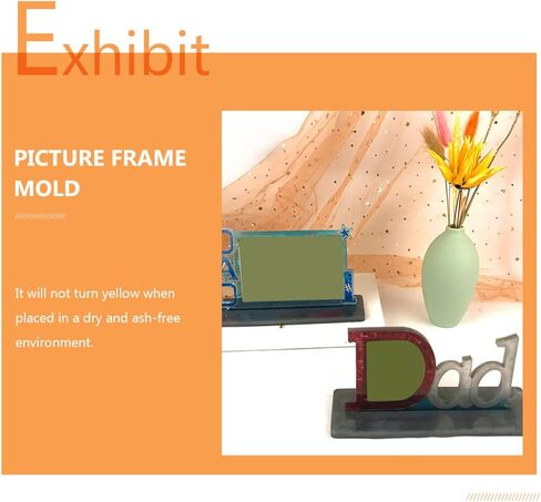 Angoily DIY Photo Frame Mold for Father's Day Art Craft Mold Set Non-Stick Handmade Frame Silicone Dec in Saudi Arabia