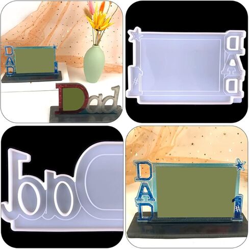 Angoily DIY Photo Frame Mold for Father's Day Art Craft Mold Set Non-Stick Handmade Frame Silicone Dec in Saudi Arabia