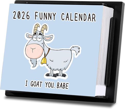 تقويم مكتب Punny لعام 2026 - صفحة تقويم يومية لعام 2026 يوميًا، يناير. - ديسمبر. 2026، 5.9 × 4.84 بوصة، هدية مضحكة مع صفحات قابلة للتمزيق، 365 تورية يومية، رسوم توضيحية ملونة، ورق ممتاز، عطلات in Kuwait