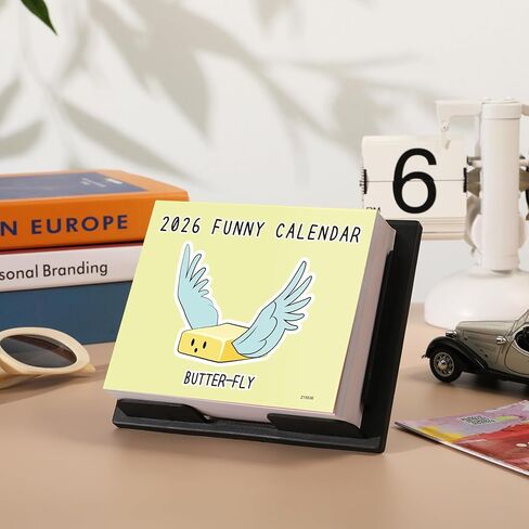 تقويم مكتب Punny لعام 2026 - صفحة تقويم يومية لعام 2026 يوميًا، يناير. - ديسمبر. 2026، 5.9 × 4.84 بوصة، هدية مضحكة مع صفحات قابلة للتمزيق، 365 تورية يومية، رسوم توضيحية ملونة، ورق ممتاز، عطلات in Kuwait