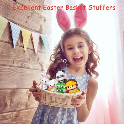 Easter Building Blocks Compatible for Lego Easter Rabbit Micro Blocks Stacking New Toys Holiday Present Box New Year Gifts for Kids Ages 6+ Boys and Girls（Rabbit） in Kuwait