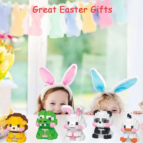 Easter Building Blocks Compatible for Lego Easter Rabbit Micro Blocks Stacking New Toys Holiday Present Box New Year Gifts for Kids Ages 6+ Boys and Girls（Rabbit） in Kuwait