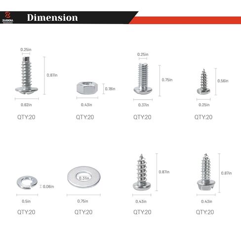 300Pcs License Plate Screw for Front and Back License Plate on Car Rustproof Bolts Fasteners, Replace# 030-400 in Saudi Arabia