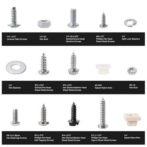 300Pcs License Plate Screw for Front and Back License Plate on Car Rustproof Bolts Fasteners, Replace# 030-400 in Saudi Arabia