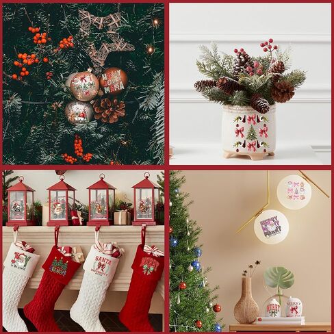 Christmas UV DTF Cup Wrap, 20 Sheets Merry Christmas UV DTF Cup Wraps for 16 oz Glass, Cute Santa Claus Bow UVDTF Decals Transfer Stickers Waterproof Rub On Transfers for Crafting, Xmas Gift in Saudi Arabia