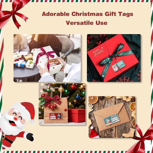 500 PCS Christmas Gift Tags, Self-Adhesive Xmas Present Labels for Wrapping Paper, Gift Bags, Boxes,Cards | Holiday Gift Tags for Women Men | Christmas Decorations & Party Supplies (2.95 x 1.6 Inch) in Saudi Arabia