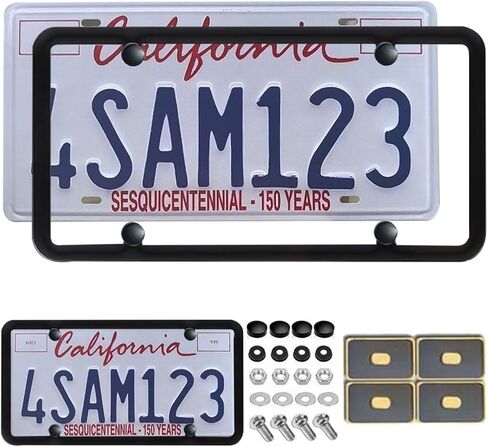 1 Pack Clear License Plate Covers and Frames, Car Licence Plate Frame Protector with Screws & Caps, fits Any US Plates in Saudi Arabia