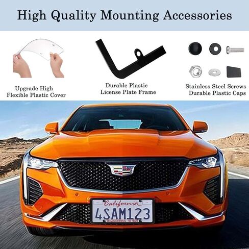 1 Pack Clear License Plate Covers and Frames, Car Licence Plate Frame Protector with Screws & Caps, fits Any US Plates in Saudi Arabia