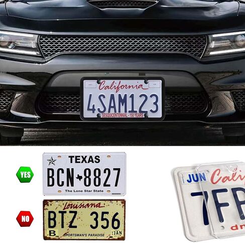 1 Pack Clear License Plate Covers and Frames, Car Licence Plate Frame Protector with Screws & Caps, fits Any US Plates in Saudi Arabia