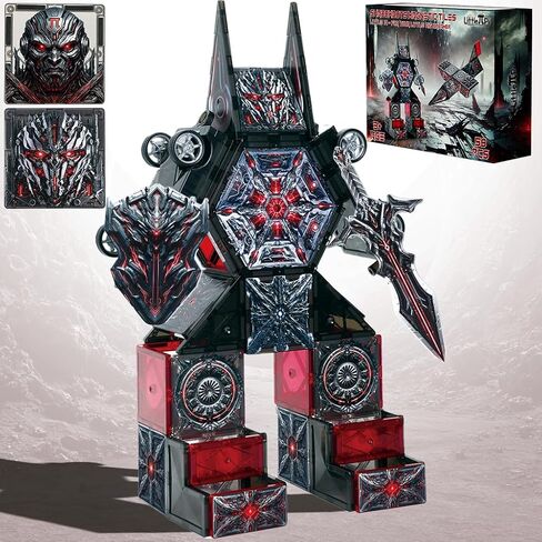 Little Pi Magnetic Tiles MegaBots 58 PCS | Heroic Transformation Robots with Sword & Shield | STEM Creative Building Play for Kids Age 3 4 5 6 7 8 in Kuwait