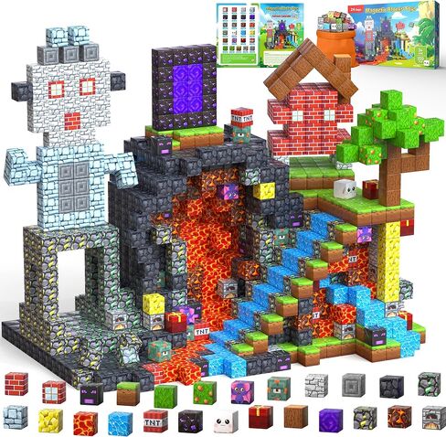 150PCS Magnetic Blocks, Magnetic Building Blocks Cubes, Magnet Tiles Stacking STEM Building Game Birthday Gifts for Boys Girls Age 3 4 5 6 7 8-12 in Saudi Arabia
